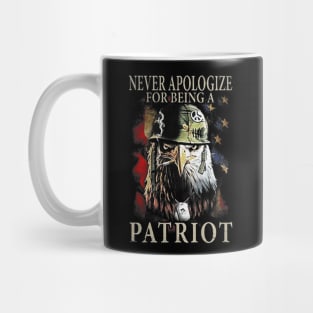 Never Apologize For Being A Patriot For Christmas Mug